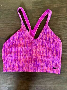 Nike Pink Racerback Sports Bra Size L Athletic Workout Top